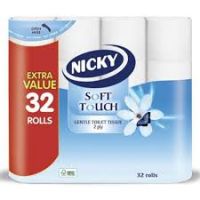 Nicky Soft Touch 2ply Toilet Rolls - 1 x 32